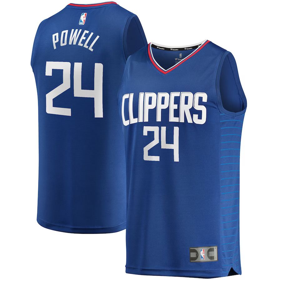 Men Los Angeles Clippers #24 Norman Powell Fanatics Branded Royal Fast Break Replica NBA Jersey